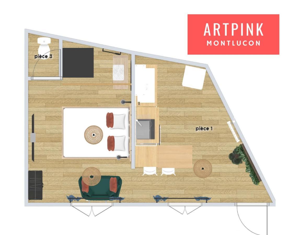 Artpink - Ideal Pros - Proche Commerces - Agathor Montluçon Dış mekan fotoğraf