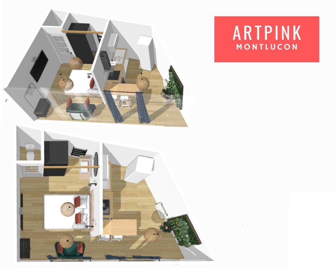 Artpink - Ideal Pros - Proche Commerces - Agathor Montluçon Dış mekan fotoğraf